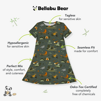 Jurassic Park: Safari Bamboo Girls' Short Sleeve Dress