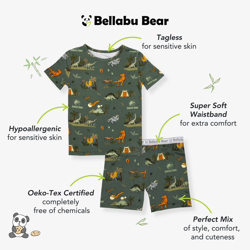 Jurassic Park: Safari Bamboo Kids Pajama Short Set