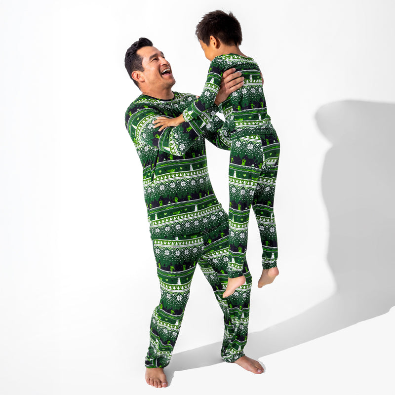 Minecraft Creeper Holiday Bamboo Men's Pajama Set
