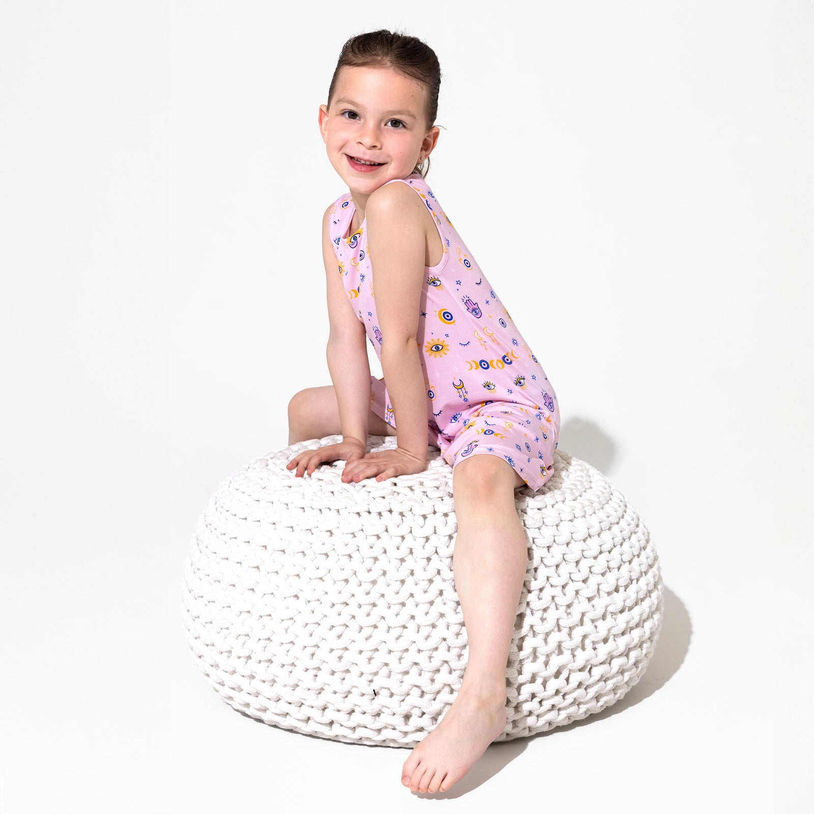 The Eye Pink Bamboo Girls' Sleeveless Dress