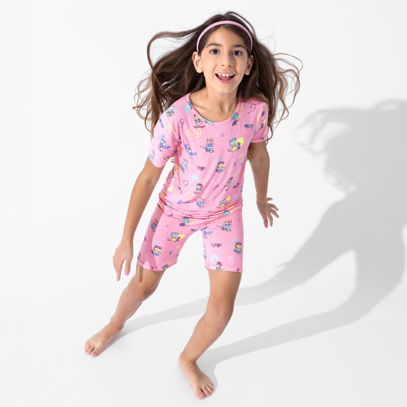 Skater Kitty Bamboo Kids Pajama Short Set