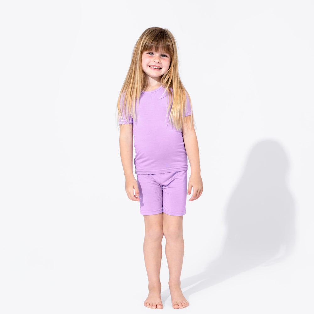 Lavender Bamboo Kids Pajama Short Set