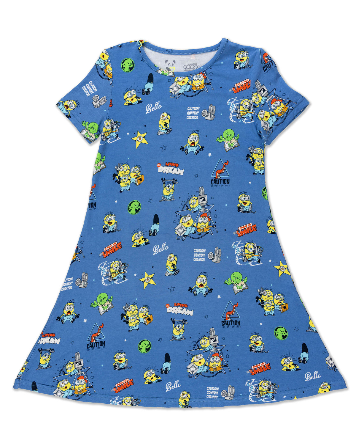 Minions: Lights Camera Action Bamboo Girls' Short Sleeve Dress