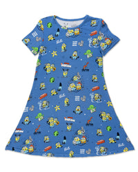 Minions: Lights Camera Action Bamboo Girls' Short Sleeve Dress