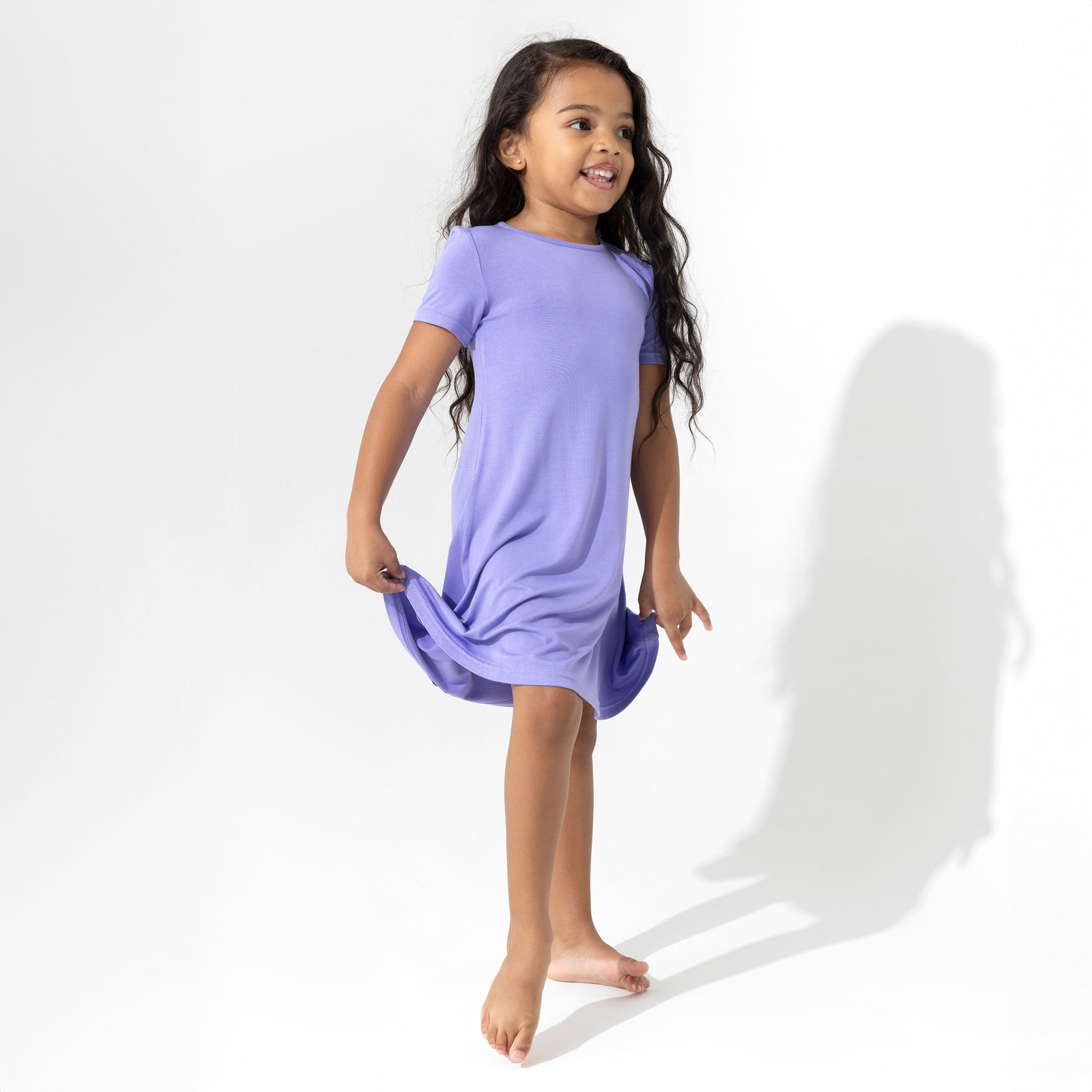 Poppin Purple Bamboo Girls' Short Sleeve Dress: Fun & Flirty Style