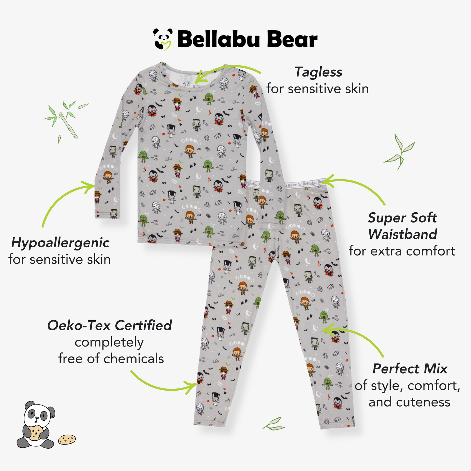 Little Monsters Bamboo Kids Pajamas