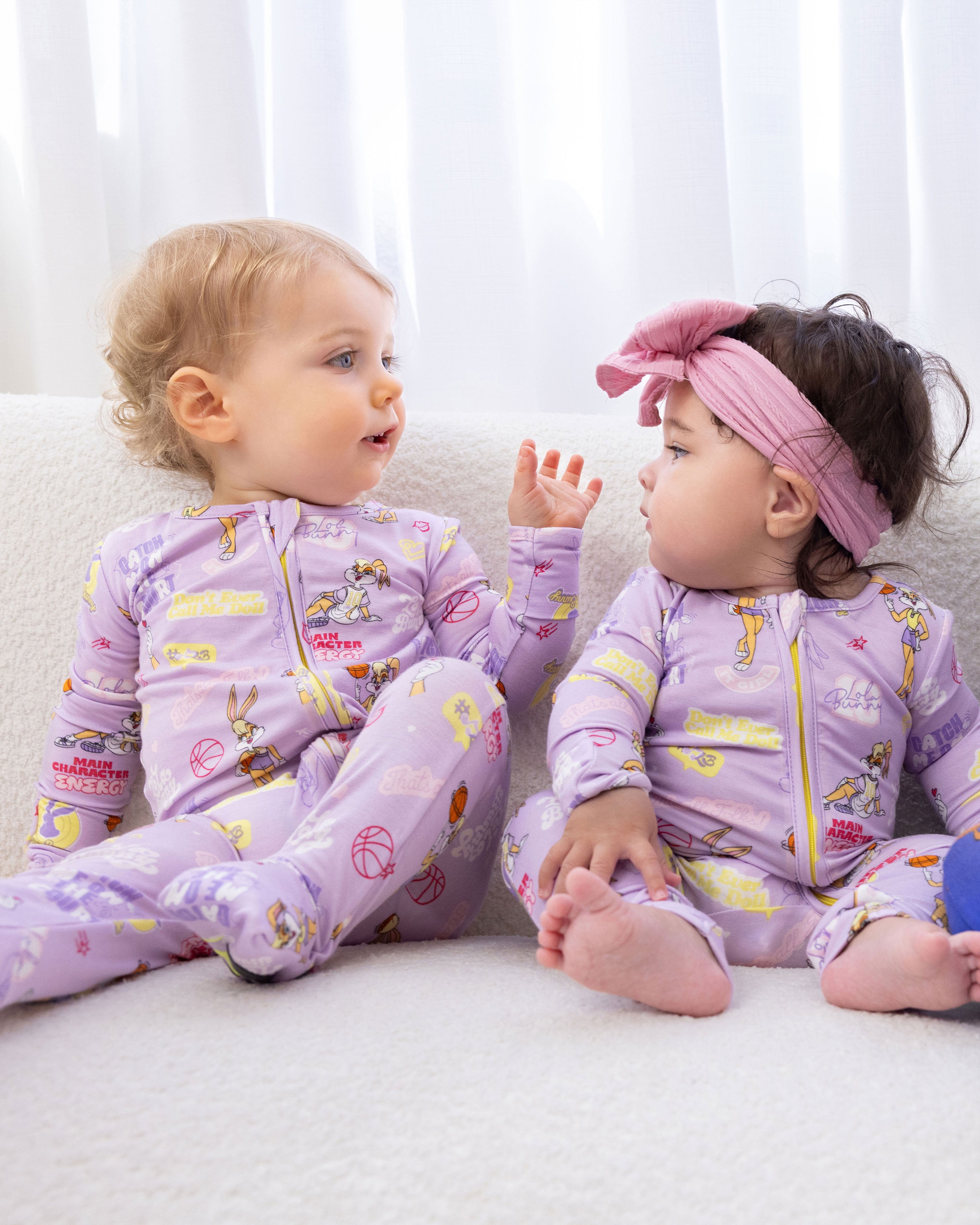 Lola Bunny Bamboo Convertible Footie | Soft Baby Zipper Pajamas