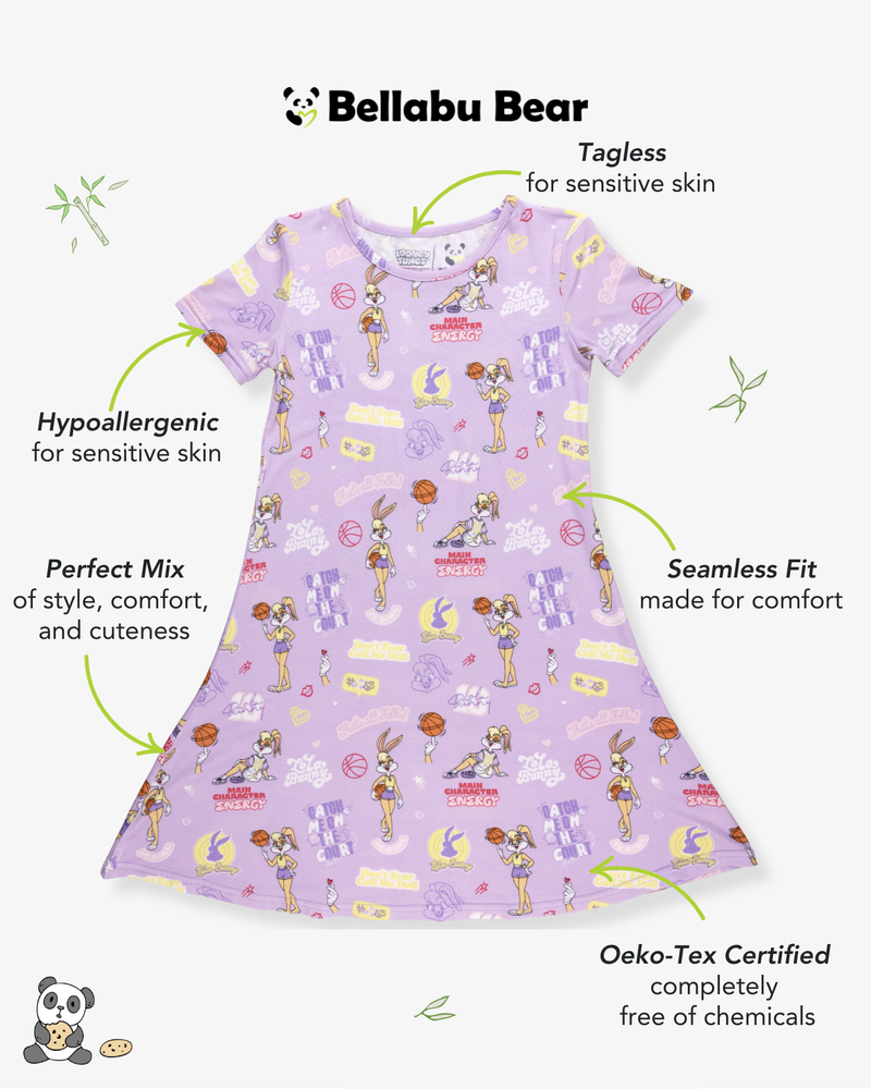 Lola Bunny Bamboo Girls' Short Sleeve Dress