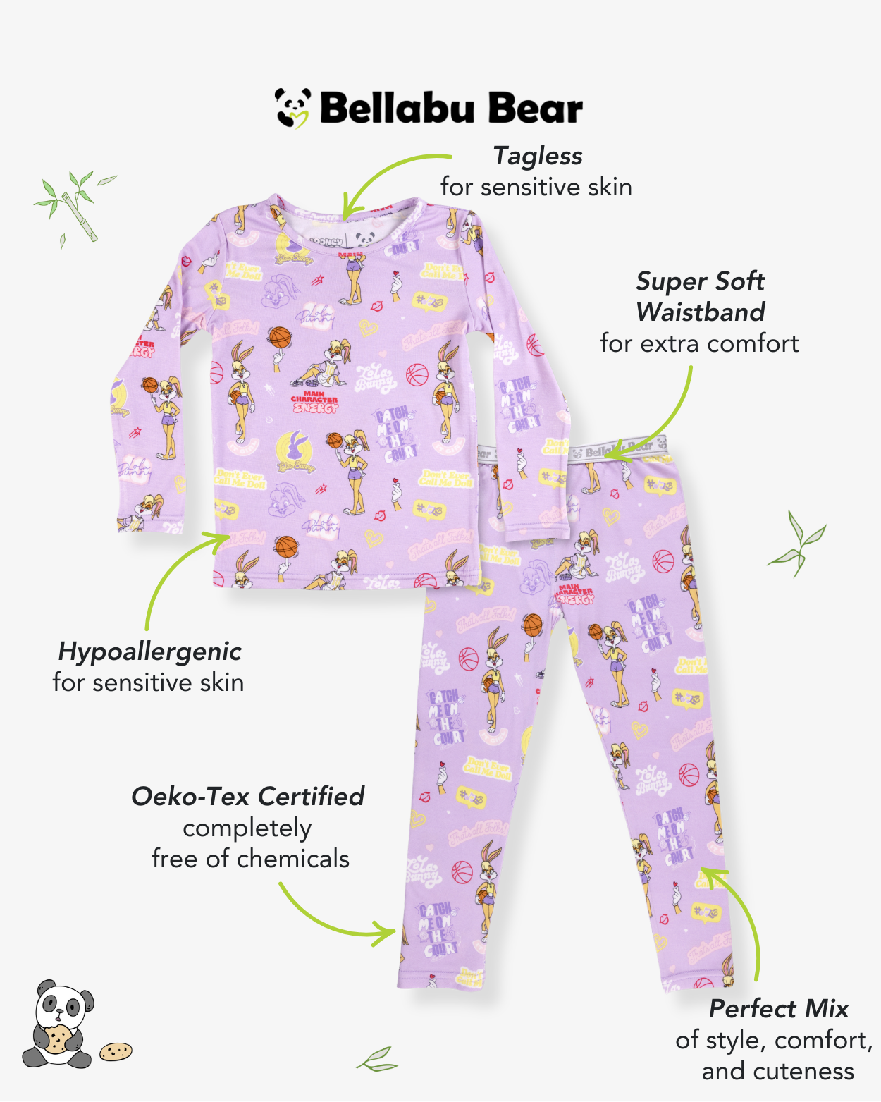 Lola Bunny Bamboo Kids Pajamas