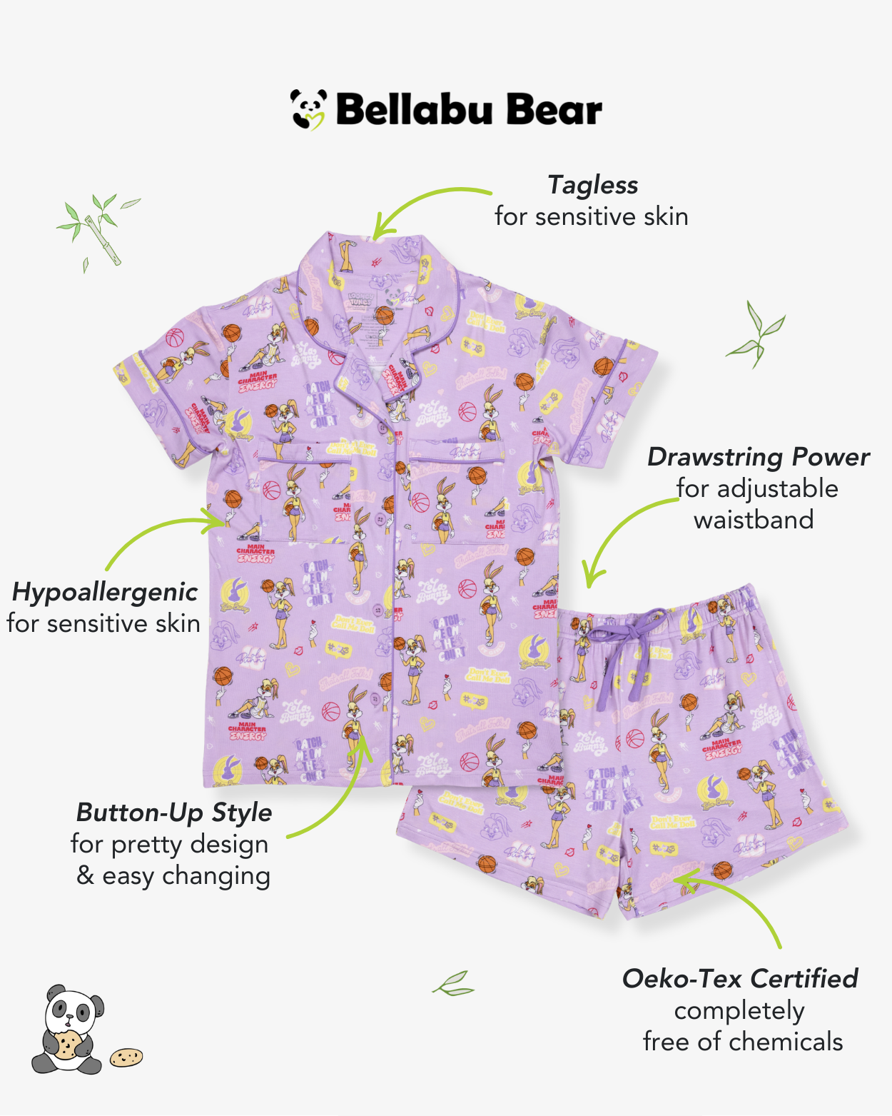 Lola Bunny Bamboo Women's Pajama Short Set