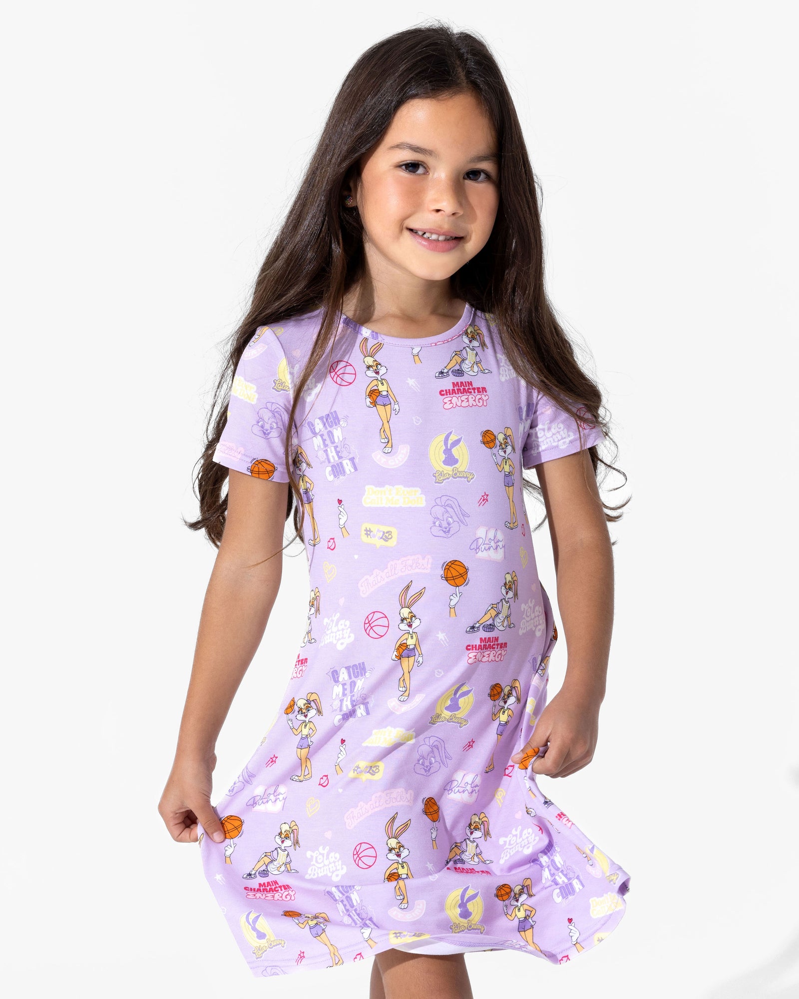 Lola Bunny Bamboo Girls' Short Sleeve Dress
