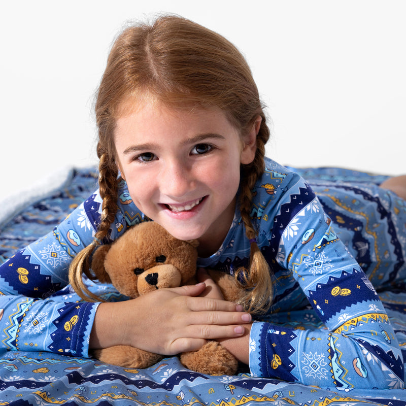 Hanukkah Fair Isle Bamboo Girls' Long Sleeve Dress