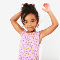 Milk & Cookies Pink Bamboo Girls' Sleeveless Dress