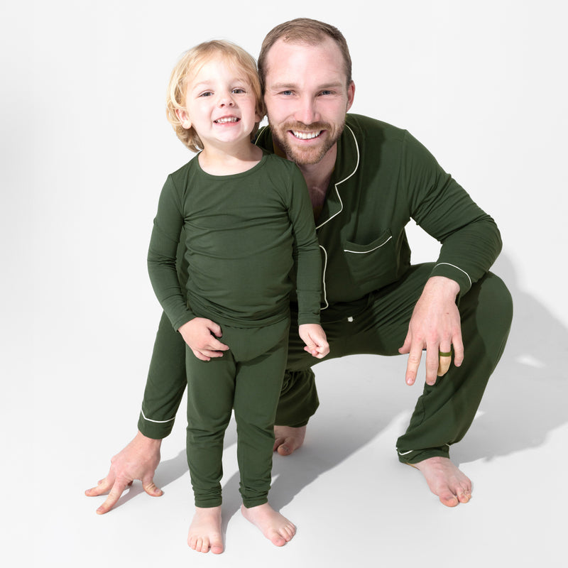 Pine Green Bamboo Kids Pajamas