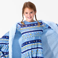 Hanukkah Fair Isle Bamboo Girls' Long Sleeve Dress