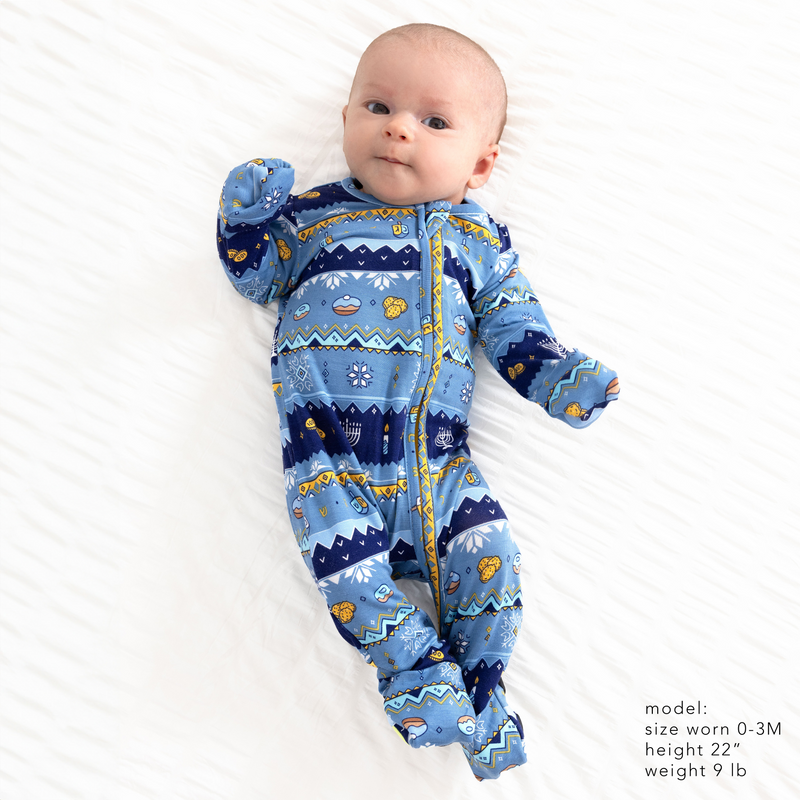 Hanukkah Fair Isle Bamboo Convertible Footie