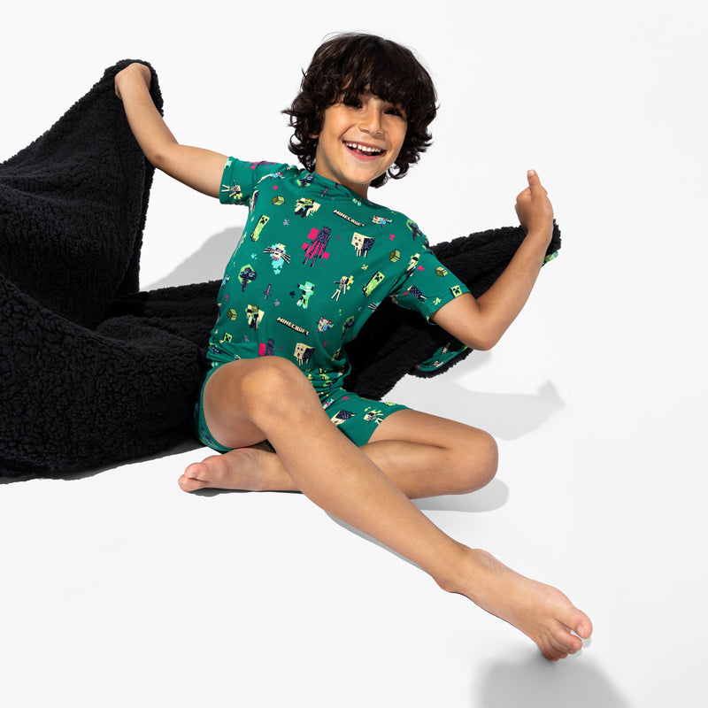 Minecraft: Midnight Mobs Bamboo Kids Pajama Short Set