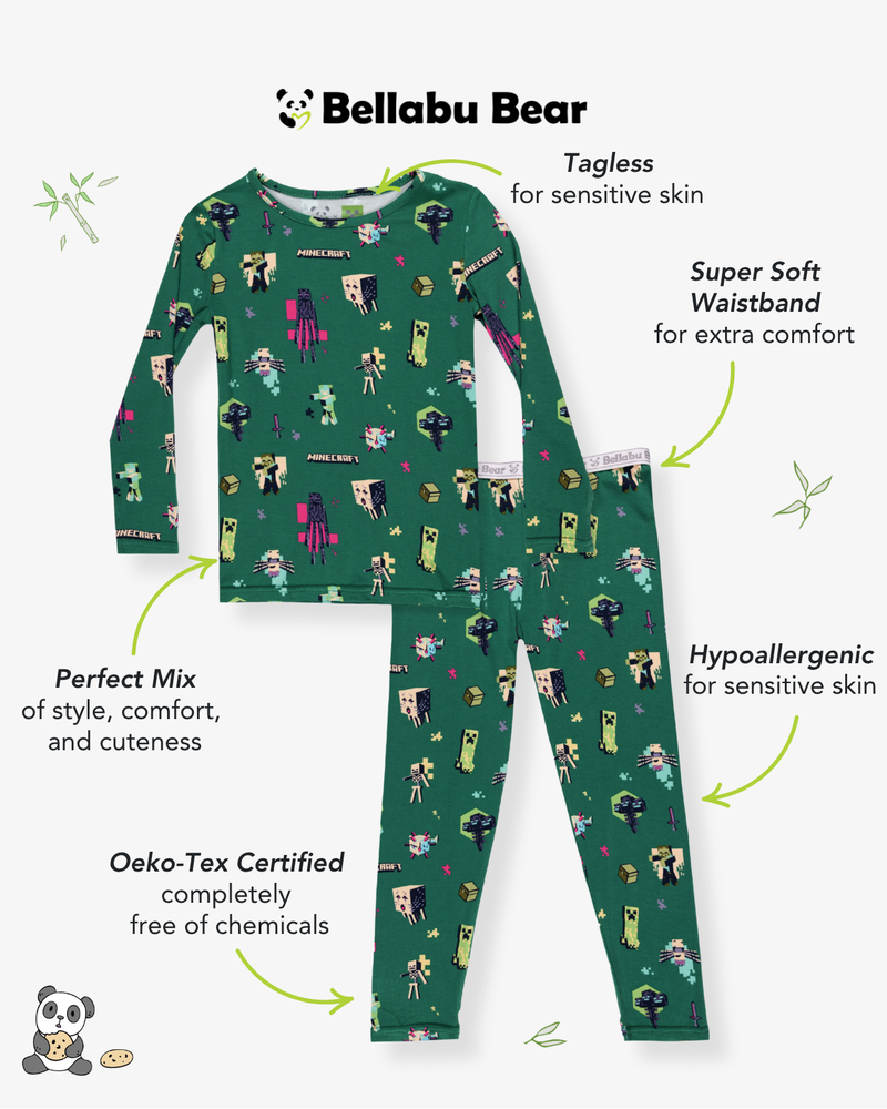 Minecraft: Midnight Mobs Bamboo Kids Pajamas