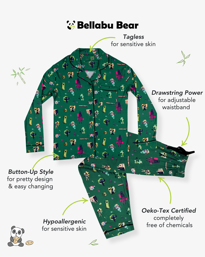 Minecraft: Midnight Mobs Bamboo Men's Pajama Set