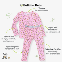 Milk & Cookies Pink Bamboo Kids Pajamas