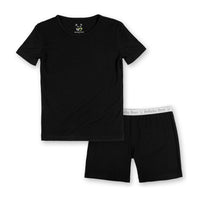 Obsidian Black Bamboo Kids Pajama Short Set
