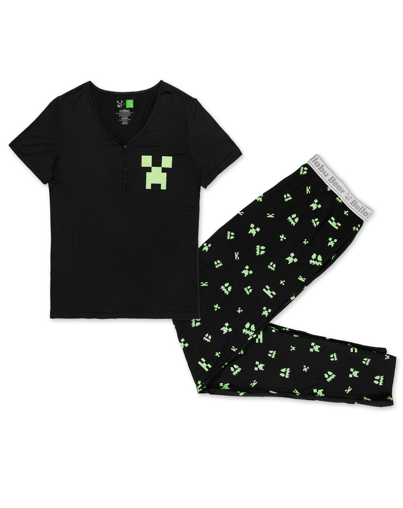 Minecraft: Creeper Halloween Bamboo Women's Pajama Set