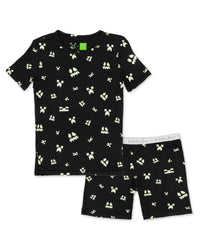 Minecraft: Creeper Halloween Bamboo Kids Pajama Short Set