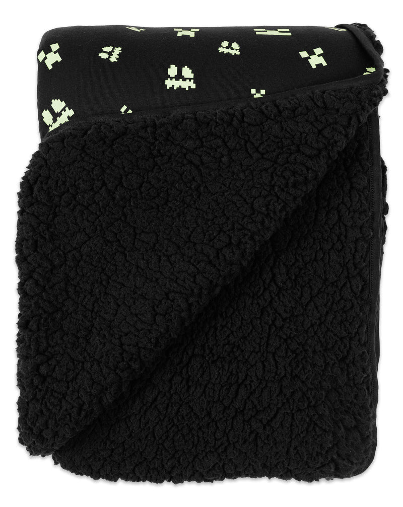 Minecraft: Creeper Halloween Bamboo Sherpa Blanket