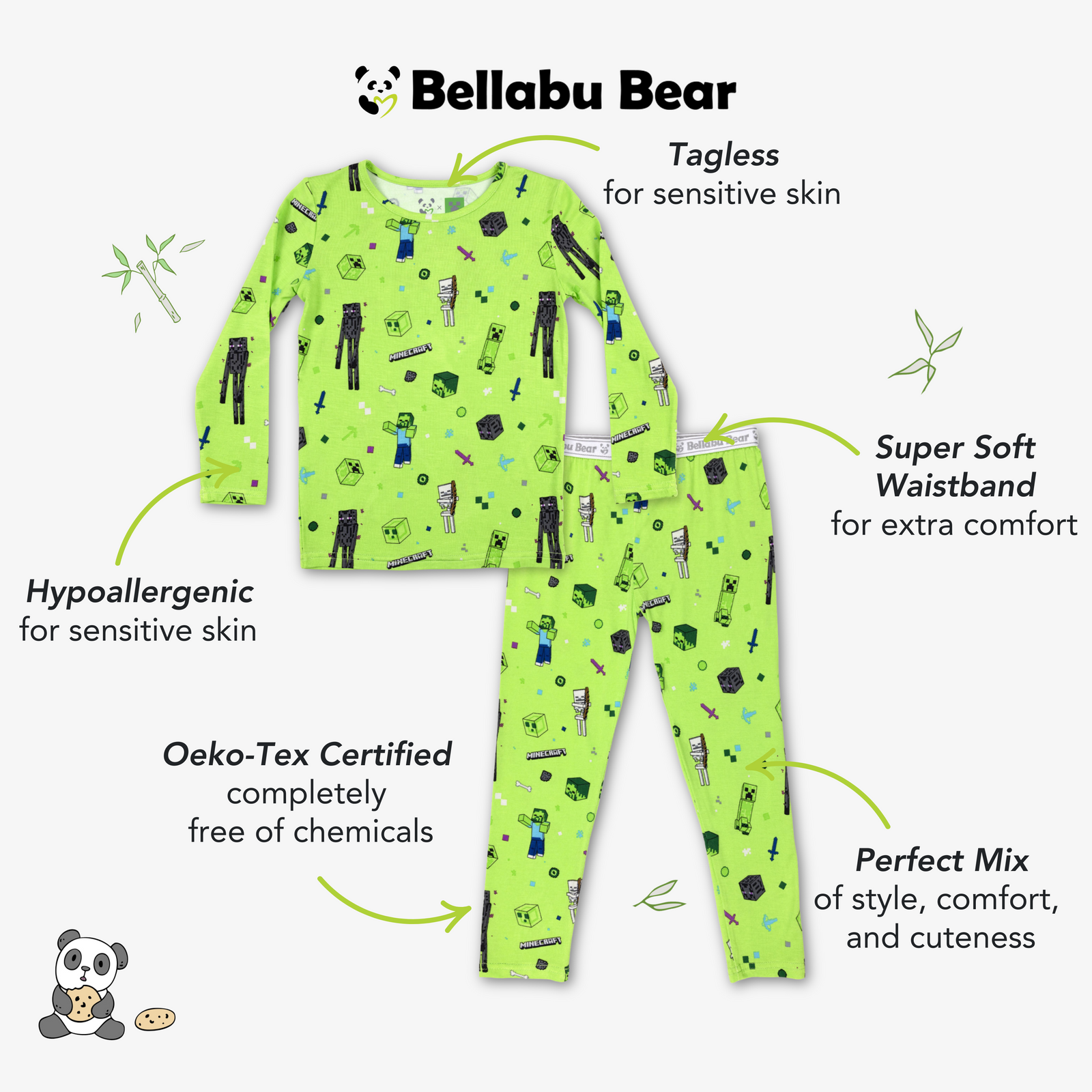 Minecraft Mob Squad Bamboo Kids Pajamas