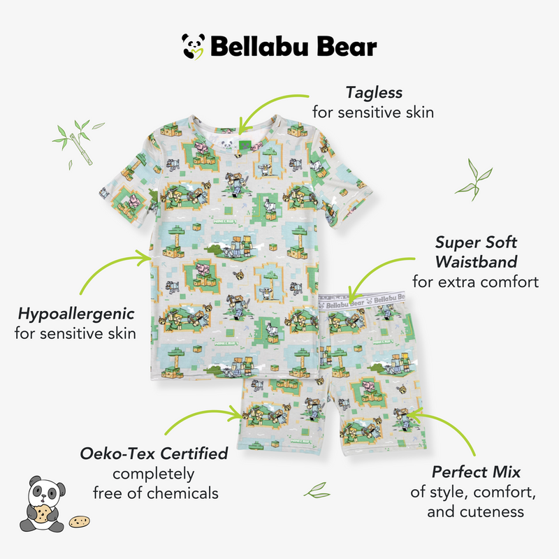 Minecraft: Overworld Dreams Bamboo Kids Pajama Short Set