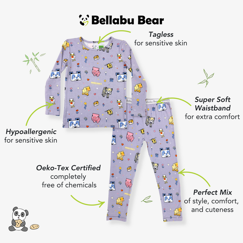 Minecraft: Pixel Pals Bamboo Kids Pajamas