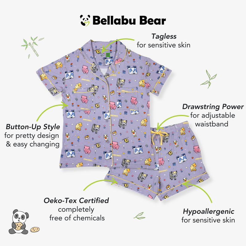 Minecraft: Pixel Pals Bamboo Women's Pajama Short Set