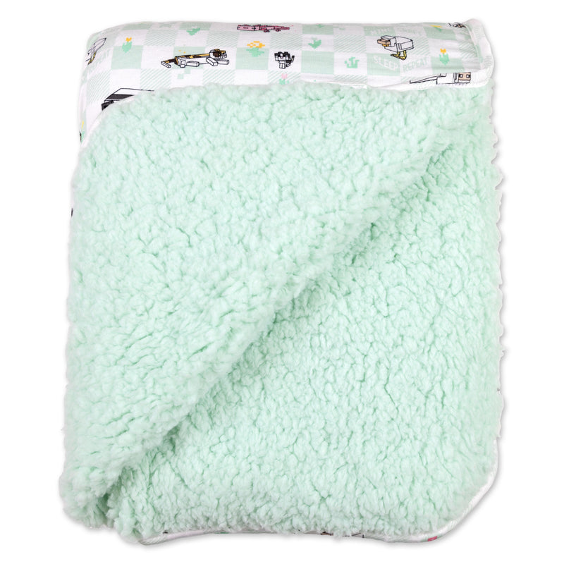 Minecraft Sleep Repeat Bamboo Sherpa Blanket