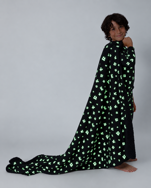 Minecraft: Creeper Halloween Bamboo Sherpa Blanket