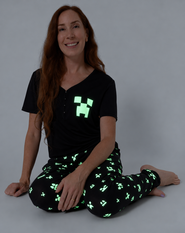 Minecraft: Creeper Halloween Bamboo Women's Pajama Set