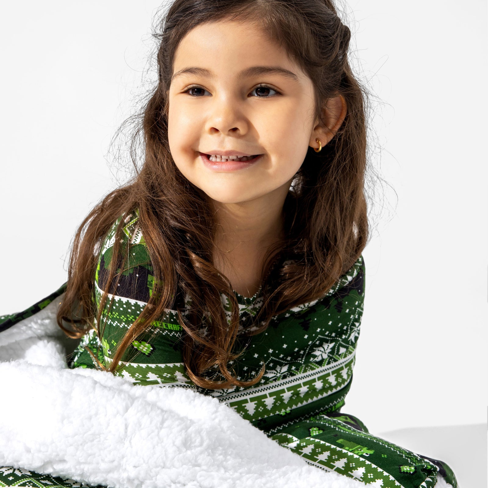 Minecraft Creeper Holiday Bamboo Sherpa Blanket