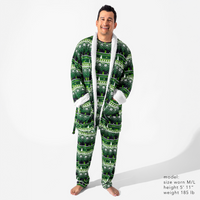 Minecraft Creeper Holiday Bamboo Adult Sherpa Bathrobe