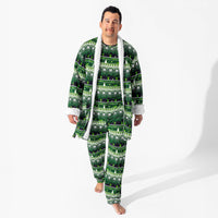 Minecraft Creeper Holiday Bamboo Adult Sherpa Bathrobe