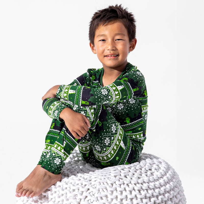 Minecraft: Creeper Holiday Bamboo Kids Pajamas