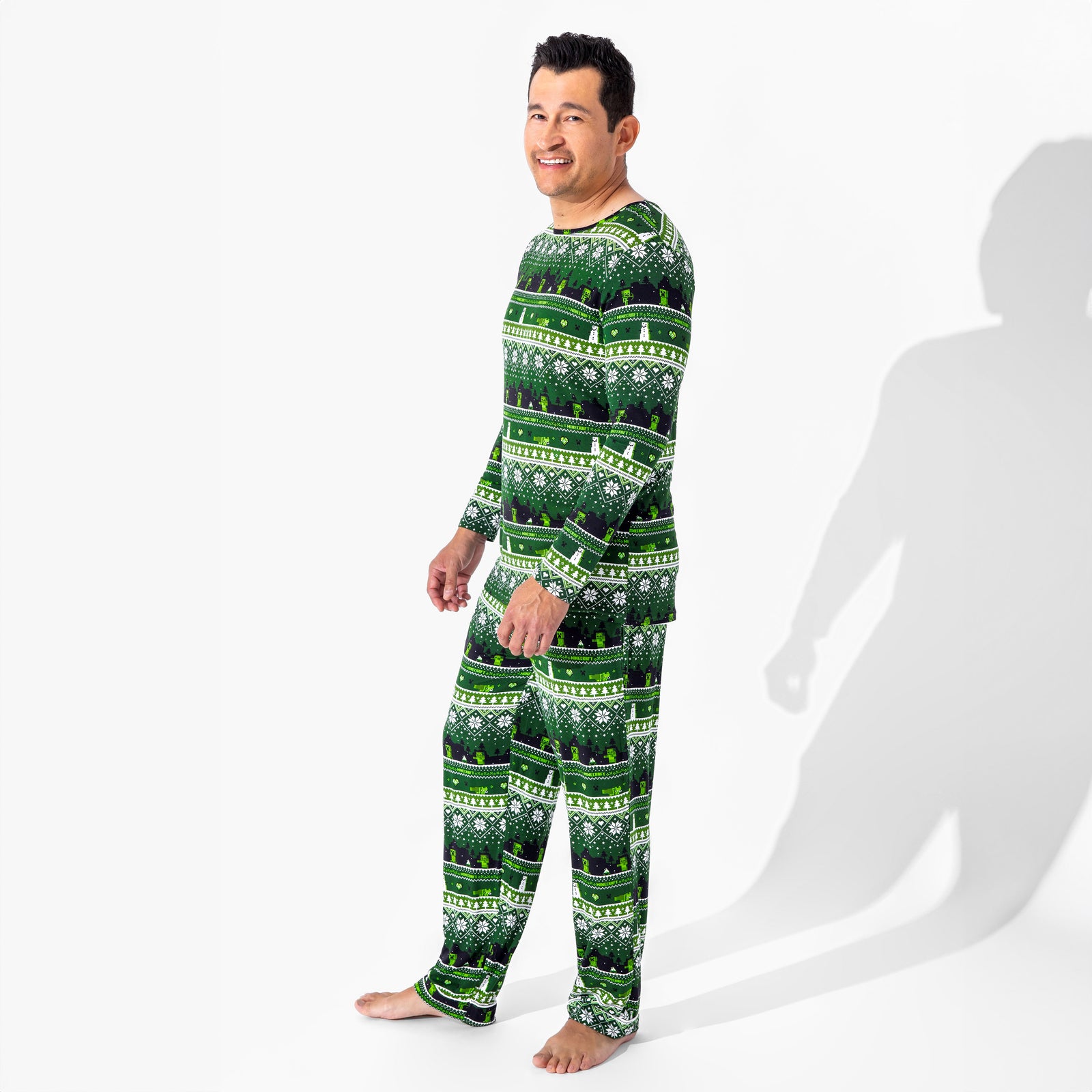 Minecraft Creeper Holiday Bamboo Men's Pajama Set