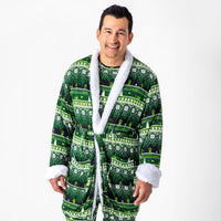 Minecraft Creeper Holiday Bamboo Adult Sherpa Bathrobe