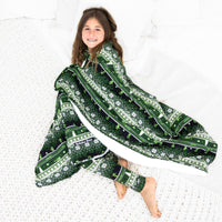 Minecraft Creeper Holiday Bamboo Sherpa Blanket