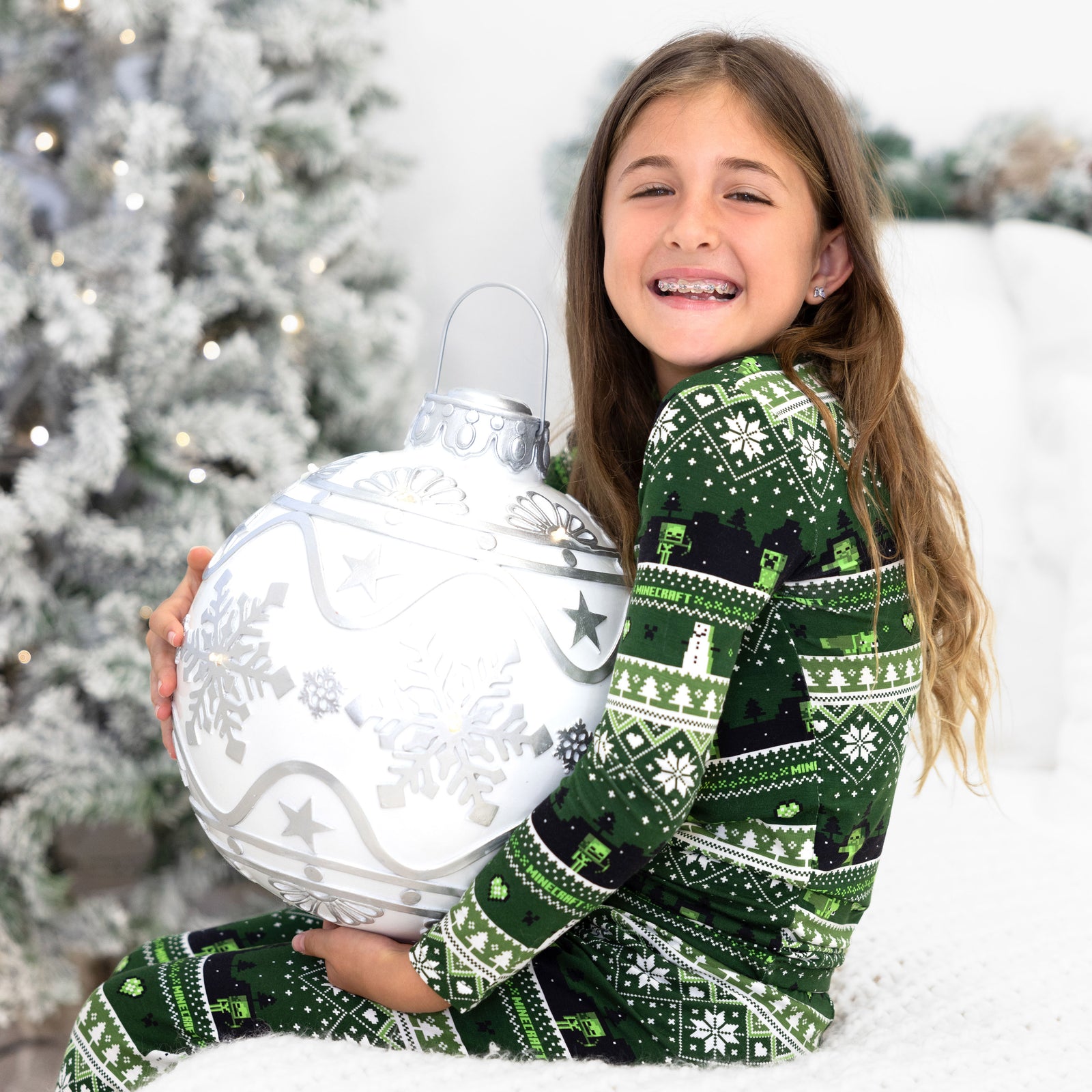 Minecraft Creeper Holiday Bamboo Kids Pajamas