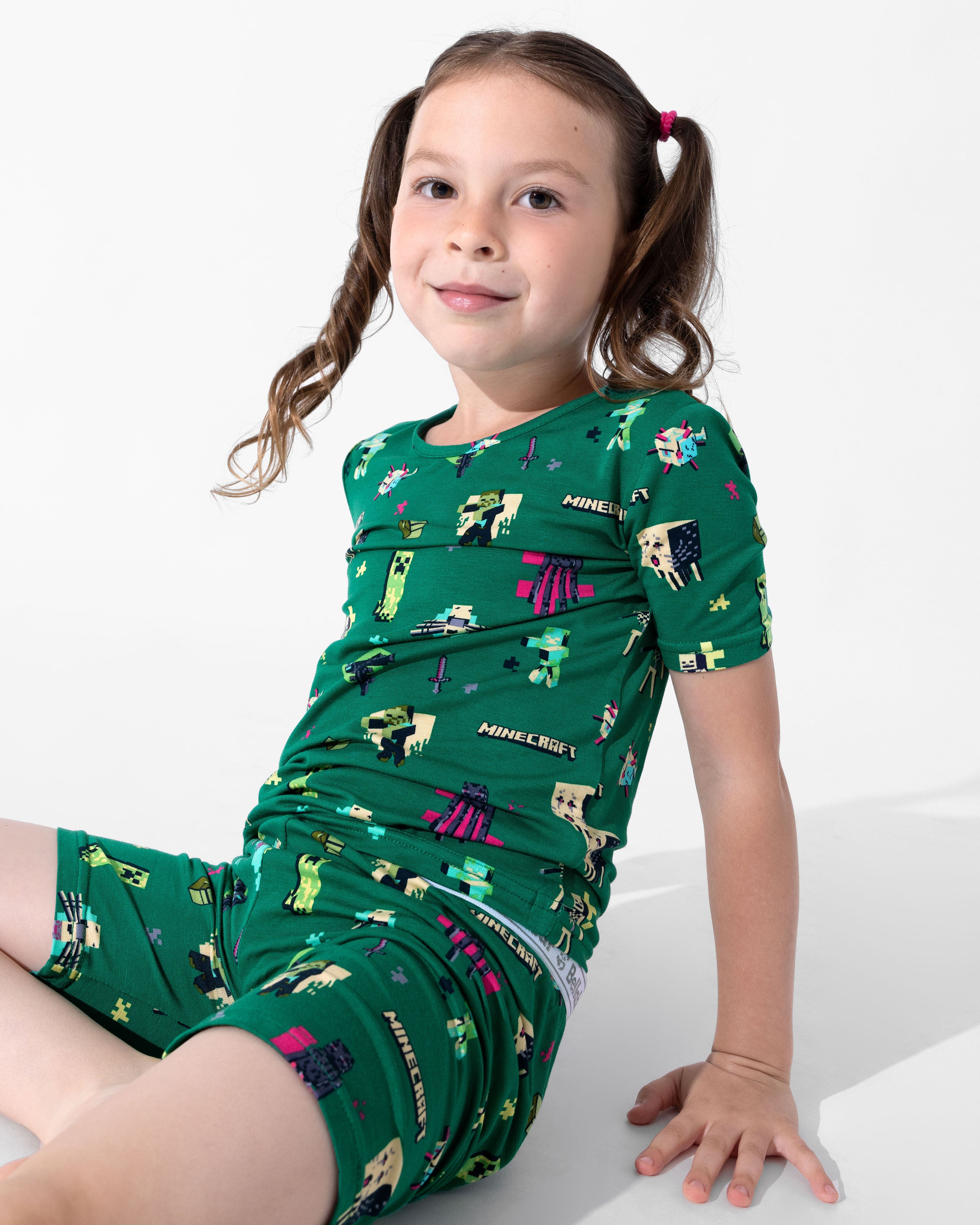 Minecraft Midnight Mobs Bamboo Kids Pajama Short Set | Soft Bamboo PJs ...