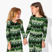 Minecraft Creeper Holiday Bamboo Girls' Long Sleeve Dress