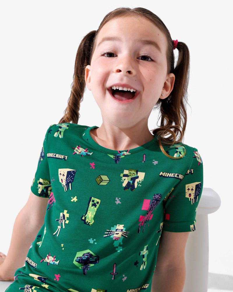 Minecraft: Midnight Mobs Bamboo Kids Pajama Short Set