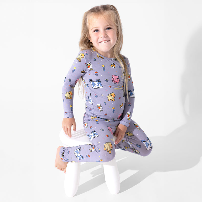 Minecraft Pixel Pals Bamboo Kids Pajamas