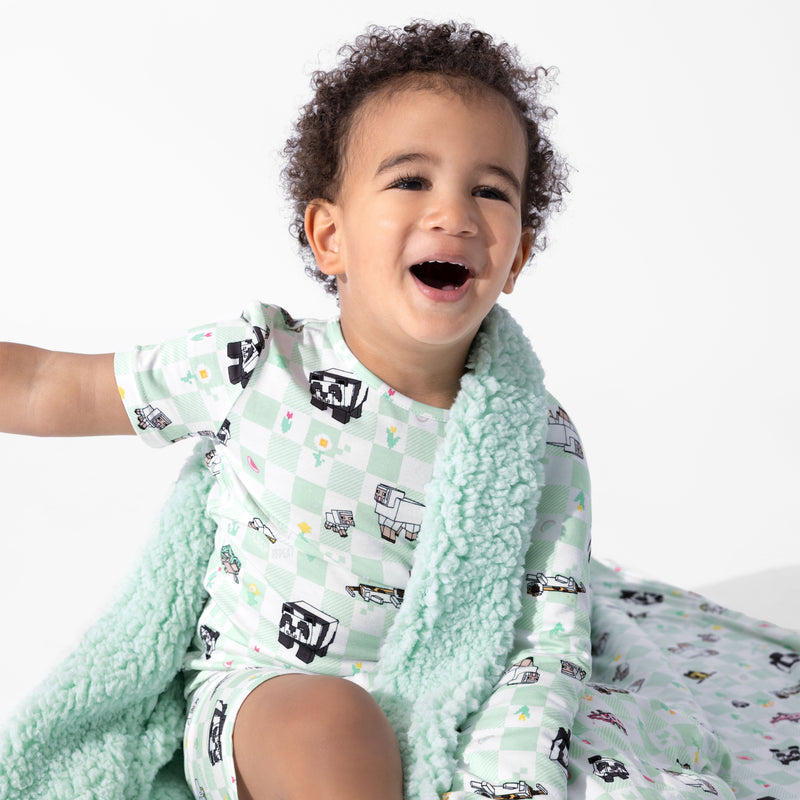 Minecraft Sleep Repeat Bamboo Sherpa Blanket