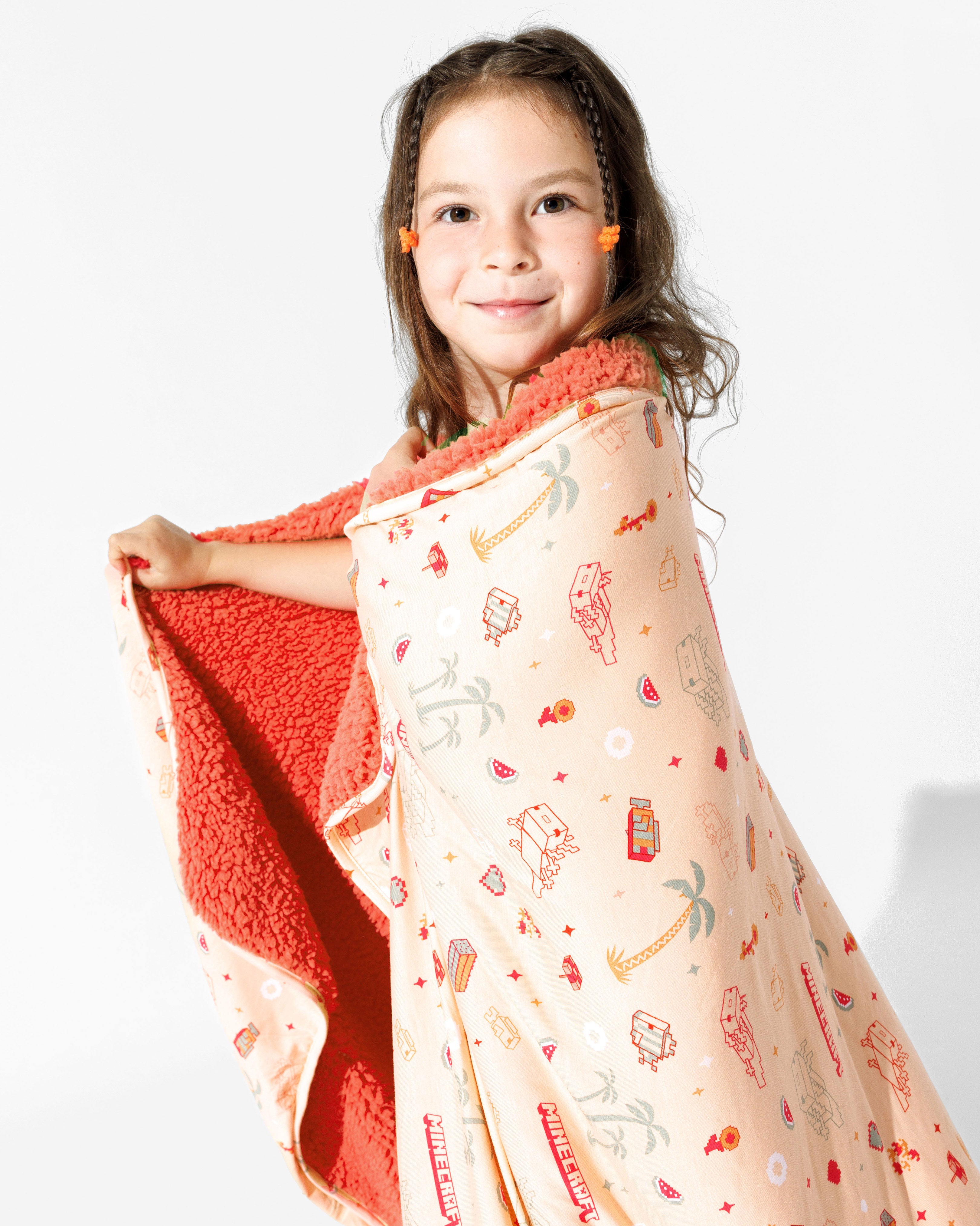 Minecraft Summer Vibes Bamboo Sherpa Blanket | Ultra Soft Cozy
