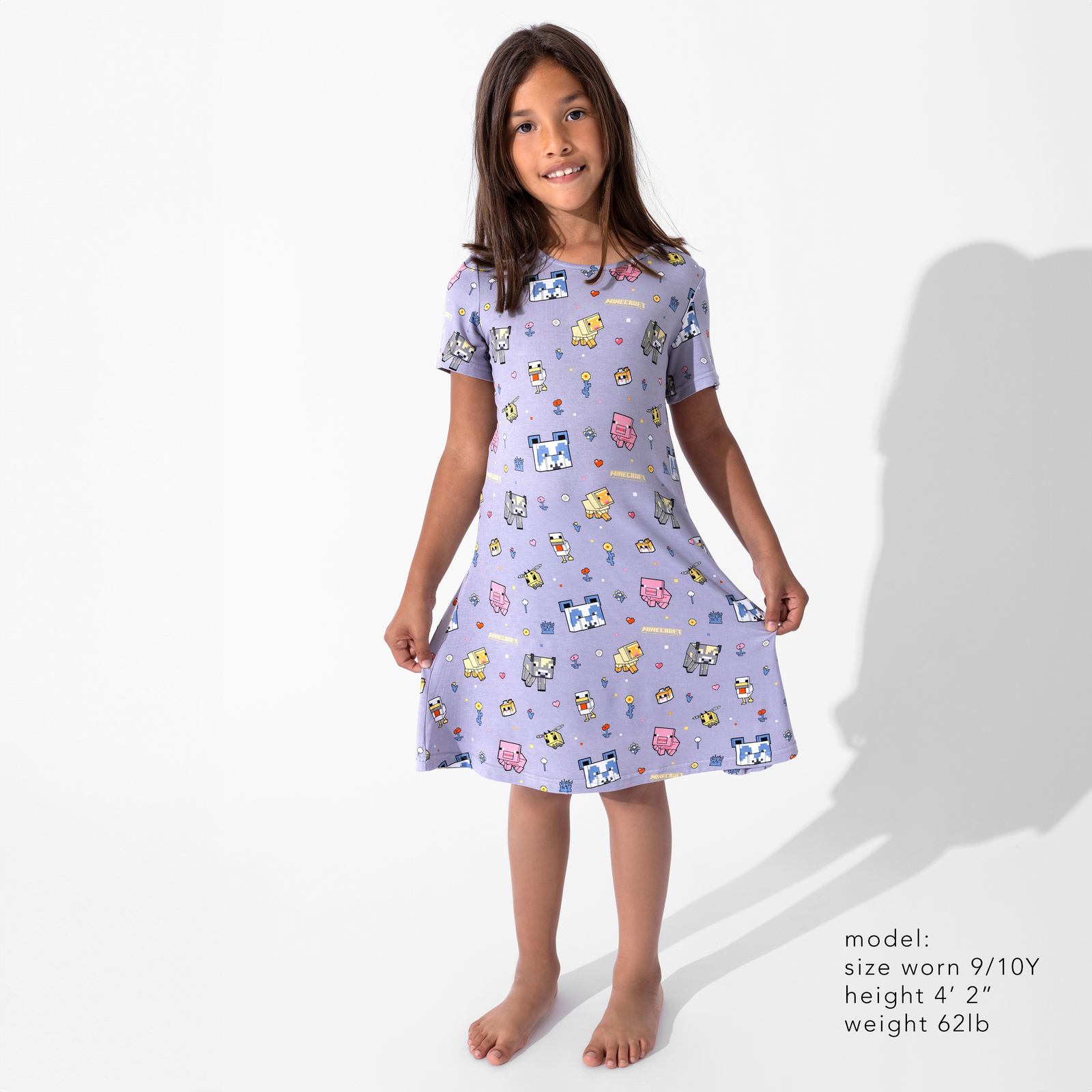 Minecraft Pixel Pals Bamboo Girls' Short Sleeve Dress